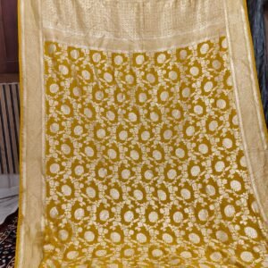 Golden yellow with floral motifs