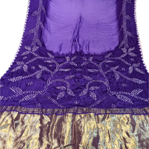 4 Persian indigo Modal Silk bandhani saree