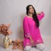 Pure crepe Fuchsia Pink Kurta Set 3