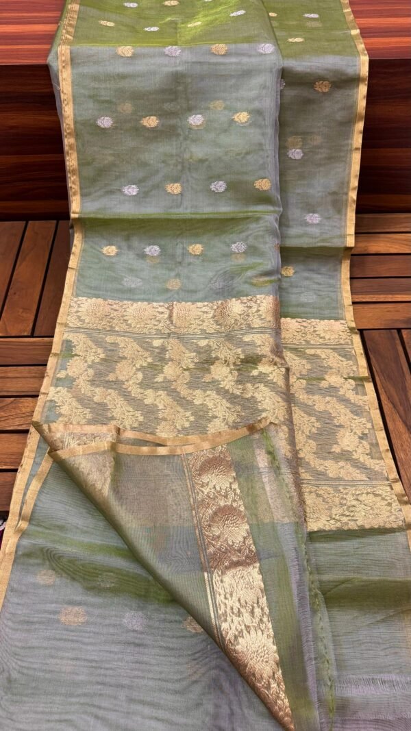 Green Pure Kadwa Tissue Saree a