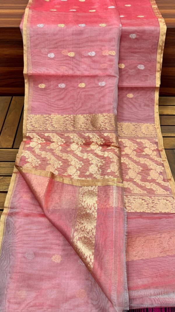 Light pink Pure Kadwa Tissue Saree d